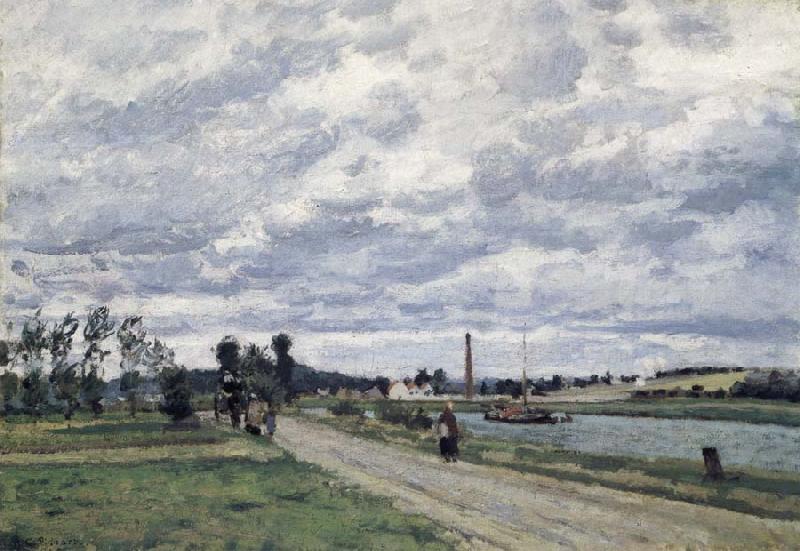 Camille Pissarro The banks of the Oise near Pontoise Bords de l-Oise pres de Pontoise oil painting image